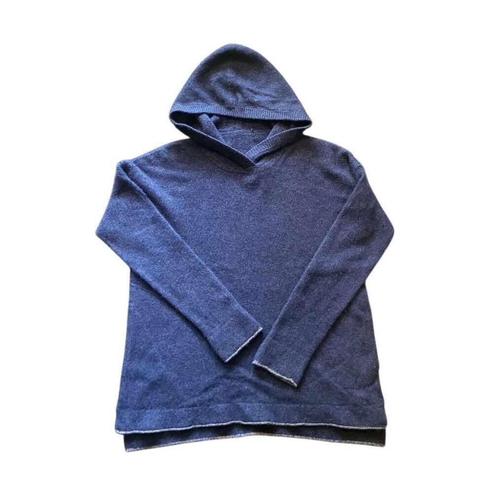Quinn Sweater Hoodie Women's Large Blue Cashmere Luxury Soft Minimalist